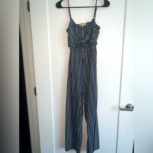 Black and white striped jumpsuit